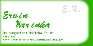 ervin marinka business card